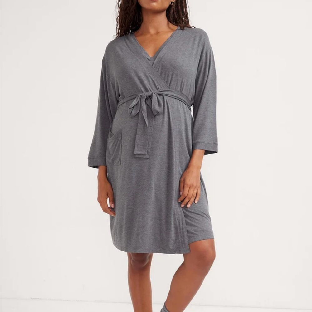 Hatch Heather Gray Maternity Robe Set - Picture 2 of 3